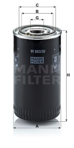 Filtr oleju MANN-FILTER W950/39 W95039