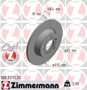 Tarcza hamulcowa ZIMMERMANN 100.3371.20 6R0615601