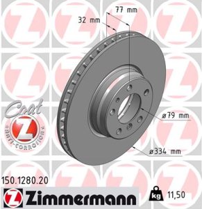 Tarcza hamulcowa ZIMMERMANN 150.1280.20 34116757756