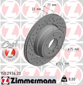 Tarcza hamulcowa ZIMMERMANN 150.2934.20 34216795754