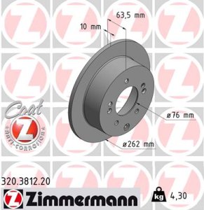 Tarcza hamulcowa ZIMMERMANN 320.3812.20 584112K300
