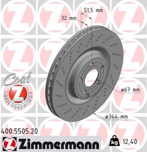 Tarcza hamulcowa ZIMMERMANN 400.5505.20 2184210412