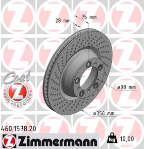 Tarcza hamulcowa ZIMMERMANN 460.1578.20 99735240501