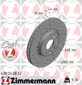 Tarcza hamulcowa ZIMMERMANN 470.2438.52 402060003R