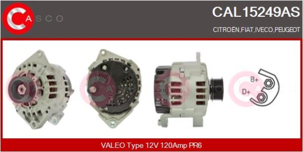 ALTERNATOR 12V 120A CASCO CAL15249AS 
