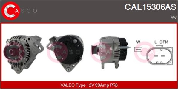ALTERNATOR 12V 90A CASCO CAL15306AS 