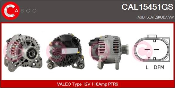 ALTERNATOR 12V 110A CASCO CAL15451GS 