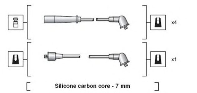 Przewody wysokiego napięcia komplet MAGNETI MARELLI MSK1185 