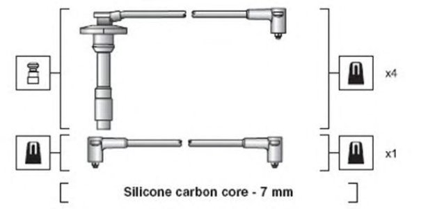 Przewody wysokiego napięcia komplet MAGNETI MARELLI MSK1264 