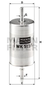 Filtr paliwa MANN-FILTER WK511/1 WK5111