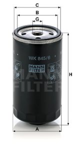 Filtr paliwa MANN-FILTER WK845/6 WK8456