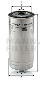 Filtr paliwa MANN-FILTER WK845/9 WK8459