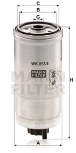 Filtr paliwa MANN-FILTER WK853/8 WK8538