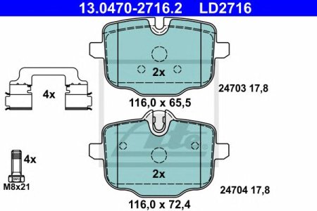 Klocki hamulcowe ATE 13.0470-2716 34216775346