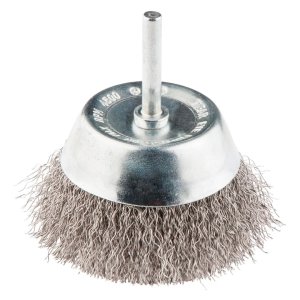SZCZOTKA DRUCIANA DOCZOŁOWA Z TRZPIENIEM 50 MM, INOX