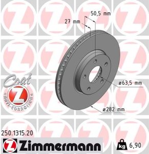 Tarcza hamulcowa ZIMMERMANN 250131520 2305503 FORD FOCUS IV  18- przód
