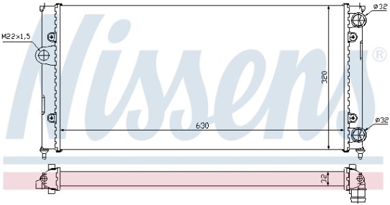 Chłodnica silnika NISSENS 651931 1H0121253D