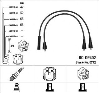 Przewody wysokiego napięcia komplet NGK RC-OP402 90113025