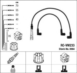 Przewody wysokiego napięcia komplet NGK RC-VW233 RCVW233