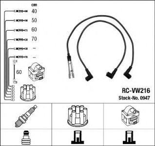 Przewody wysokiego napięcia komplet NGK RC-VW216 RCVW216