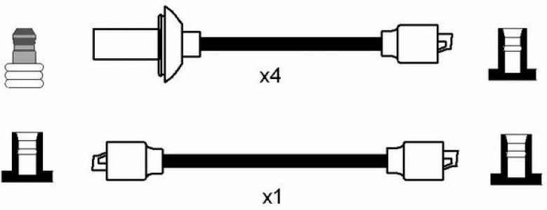 Przewody wysokiego napięcia komplet NGK RC-VW217 RCVW217
