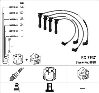 Przewody wysokiego napięcia komplet NGK RC-ZE37 Z50118140