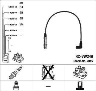 Przewody wysokiego napięcia komplet NGK RC-VW249 RCVW249