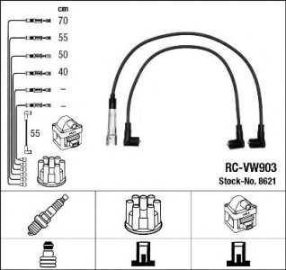 Przewody wysokiego napięcia komplet NGK RC-VW903 RCVW903