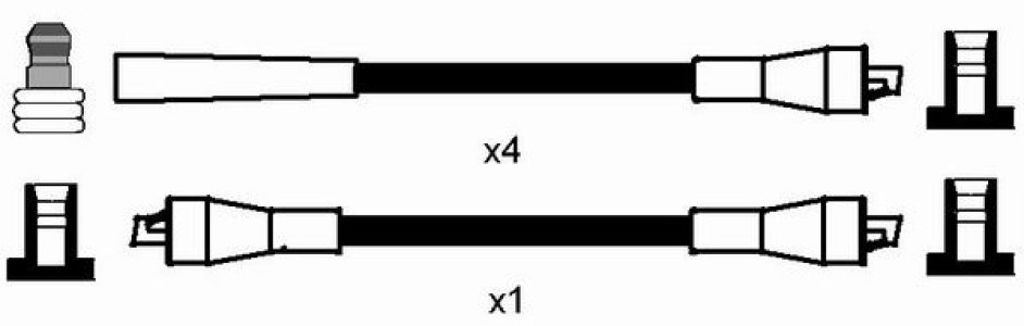 Przewody wysokiego napięcia komplet NGK RC-LD302 7104