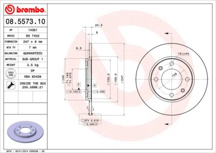 Tarcza hamulcowa BREMBO 08.5573.10 4246H0