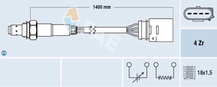 Sonda lambda FAE 77149 6K0906262A