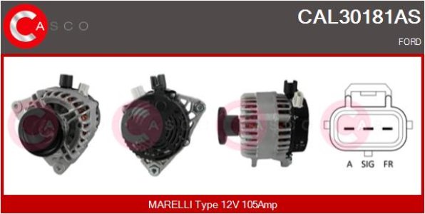ALTERNATOR 12V 105A CASCO CAL30181AS 