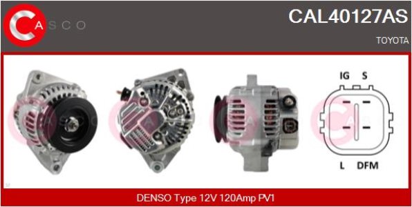 ALTERNATOR 12V 120A CASCO CAL40127AS 