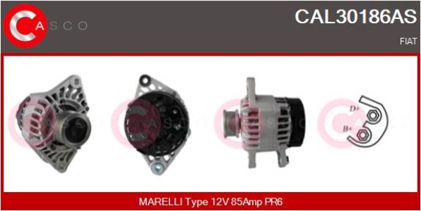 ALTERNATOR 12V 85A CASCO CAL30186AS 