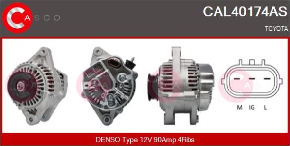 ALTERNATOR 12V 90A CASCO CAL40174AS 