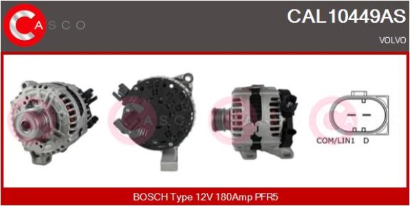 ALTERNATOR 12V 180A CASCO CAL10449AS 