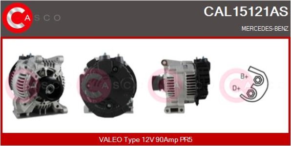 ALTERNATOR 12V 90A CASCO CAL15121AS 