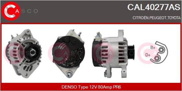 ALTERNATOR 12V 80A CASCO CAL40277AS 