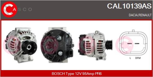 ALTERNATOR 12V 98A CASCO CAL10139AS 