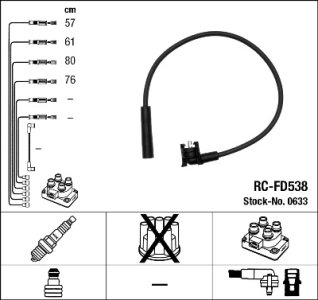 Przewody wysokiego napięcia komplet NGK RC-FD538 RCFD538