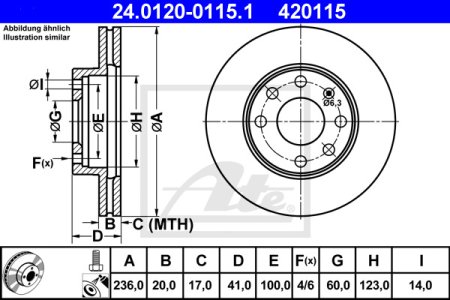 TARCZA HAM.PRZOD OPEL ASTRA F 91-00