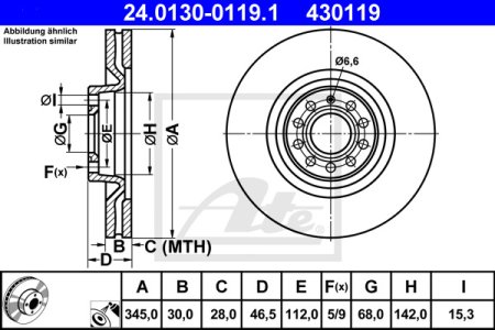 TARCZA HAM.PRZOD AUDI A4 S4 4,2 03-08