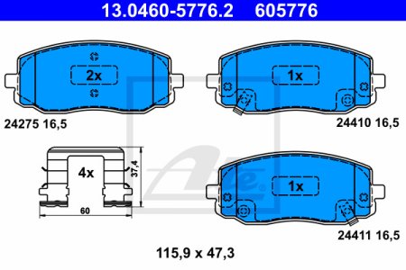 KLOCKI HAM.PRZOD HYUNDAI I10 08-