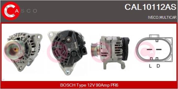 ALTERNATOR 12V 90A CASCO CAL10112AS 