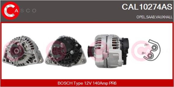 ALTERNATOR 12V 140A CASCO CAL10274AS 
