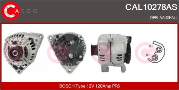 ALTERNATOR 12V 120A CASCO CAL10278AS 