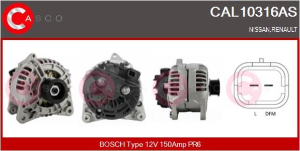 ALTERNATOR CASCO CAL10316AS 12V 150A