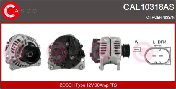 ALTERNATOR 12V 90A CASCO CAL10318AS 