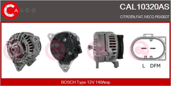 ALTERNATOR 12V 140A CASCO CAL10320AS 
