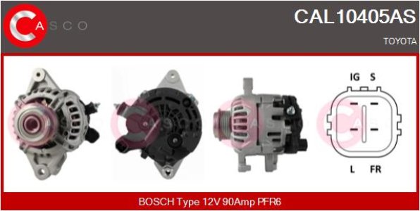 ALTERNATOR CASCO CAL10405AS 12V 90A INA